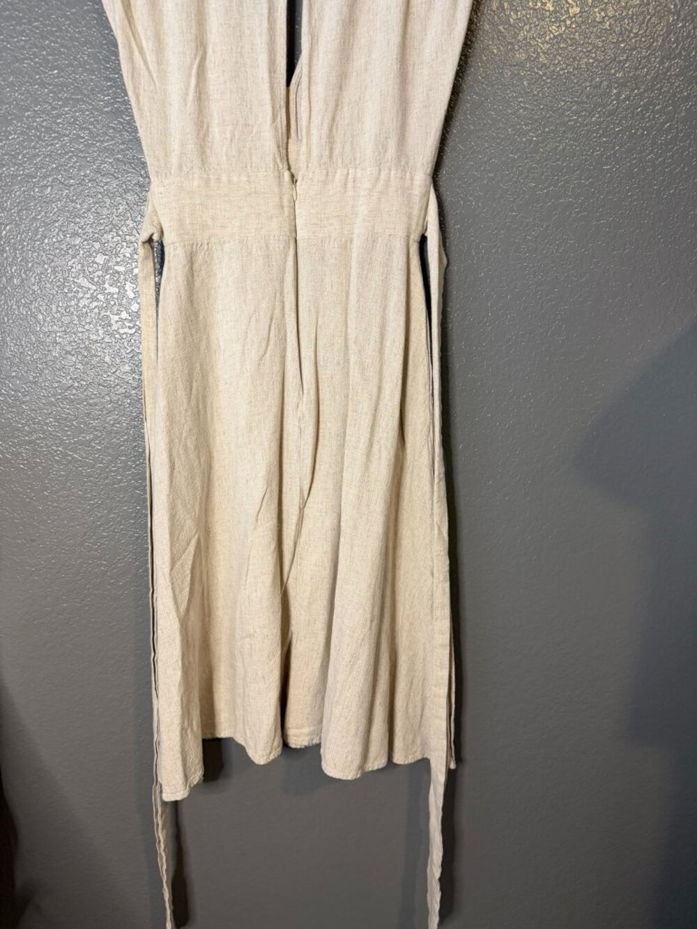 Poetry + Rye Women’s Size 8 Beige Linen Blend Midi Dress Button Front - Picture 6 of 6